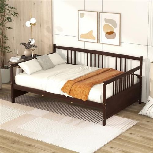 Full Size Daybed with Support Legs, Espresso Full Size Daybed with Support Legs, Espresso