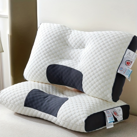 Orthopedic Contour Pillow For Neck Support - Adjustable Ergonomic Bone-Shaped Design With High-Quality (Color: White)