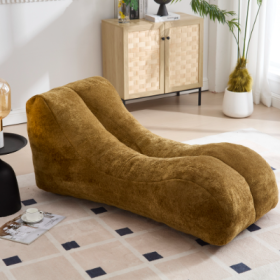 Creative Bean Bag Sofa Chair For Adults Filled With High-quality Sponge That Is Plump And Elastic Fitting The Curves Of The Human Body And Provid (Color: Brown)