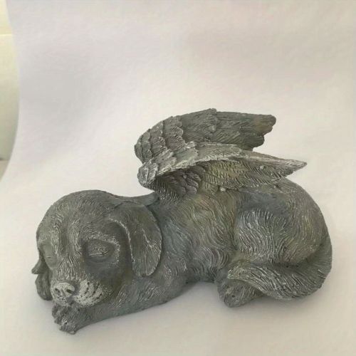 1pc Resin Angel Pet Statue, Dog Cat Memorial Garden Statue, Indoor Outdoor Decor Home Memorial Garden Grave Marker Statue, Lawn Yard Garden Ornam