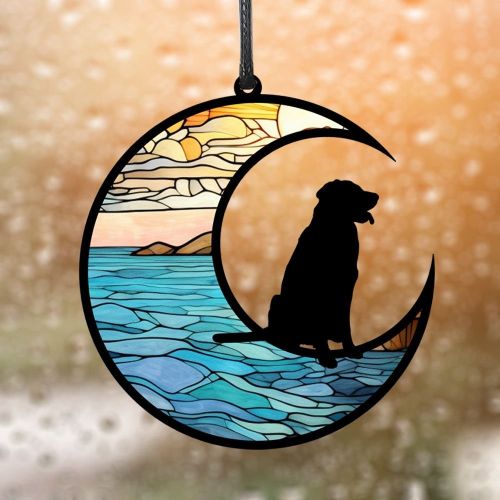1pc color commemorative cat and dog UV printed acrylic hanging decoration for home window decoration pendant